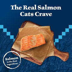 Blue Buffalo Wilderness Salmon Paté can, real salmon for flavor and energy.
