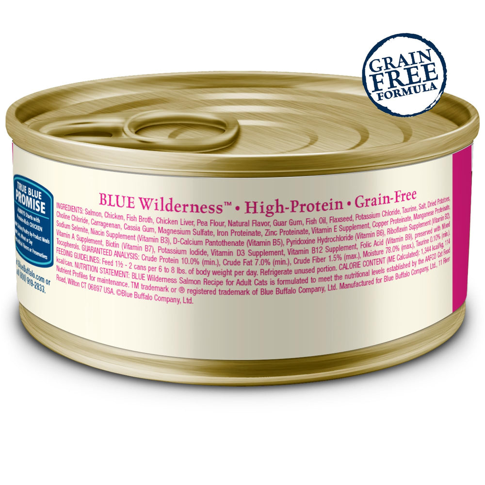 Blue Buffalo Wilderness Salmon Paté texture highlights smooth pate appeal for easy serving.