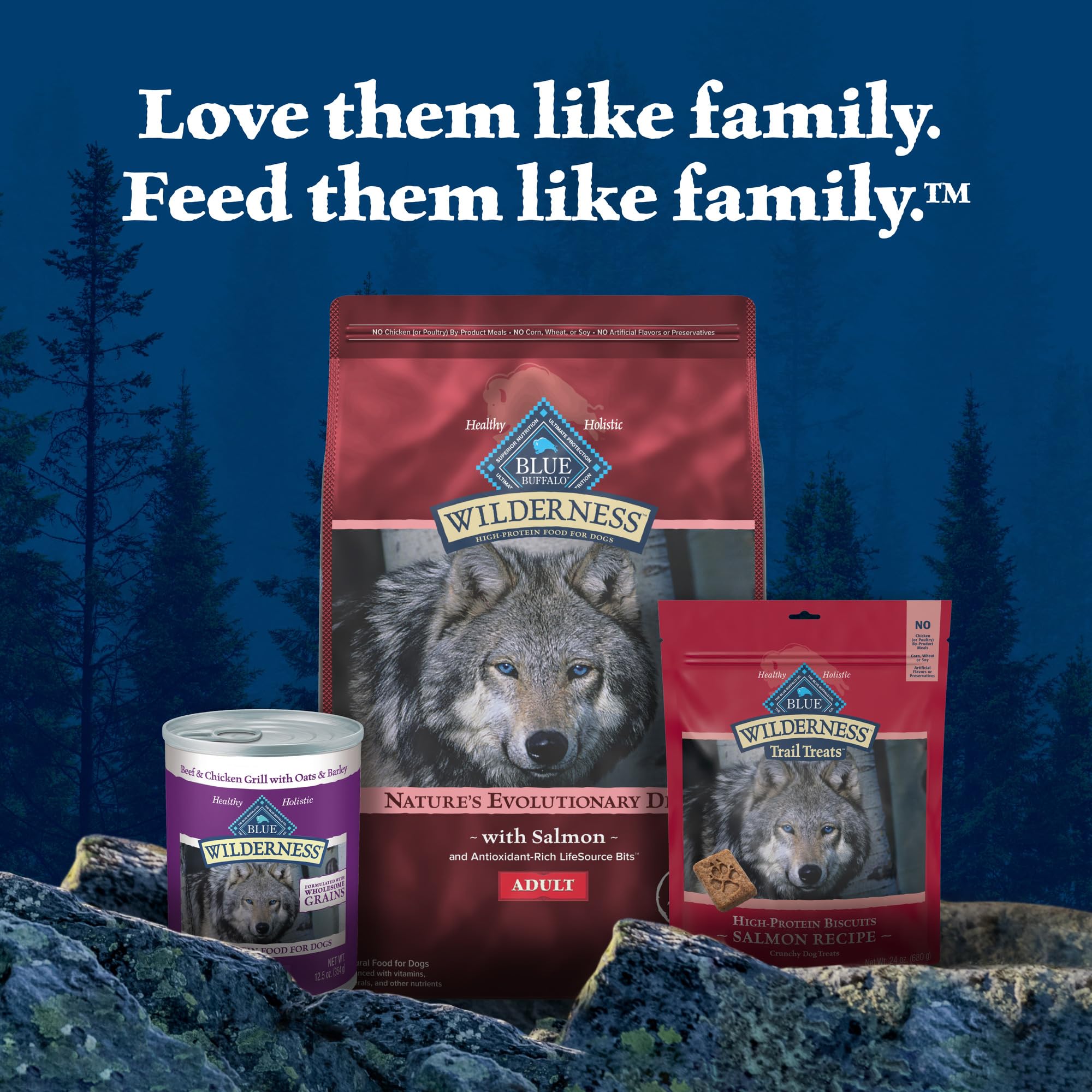 Blue Buffalo Wilderness Salmon Recipe adult-dog formula for balanced daily nutrition