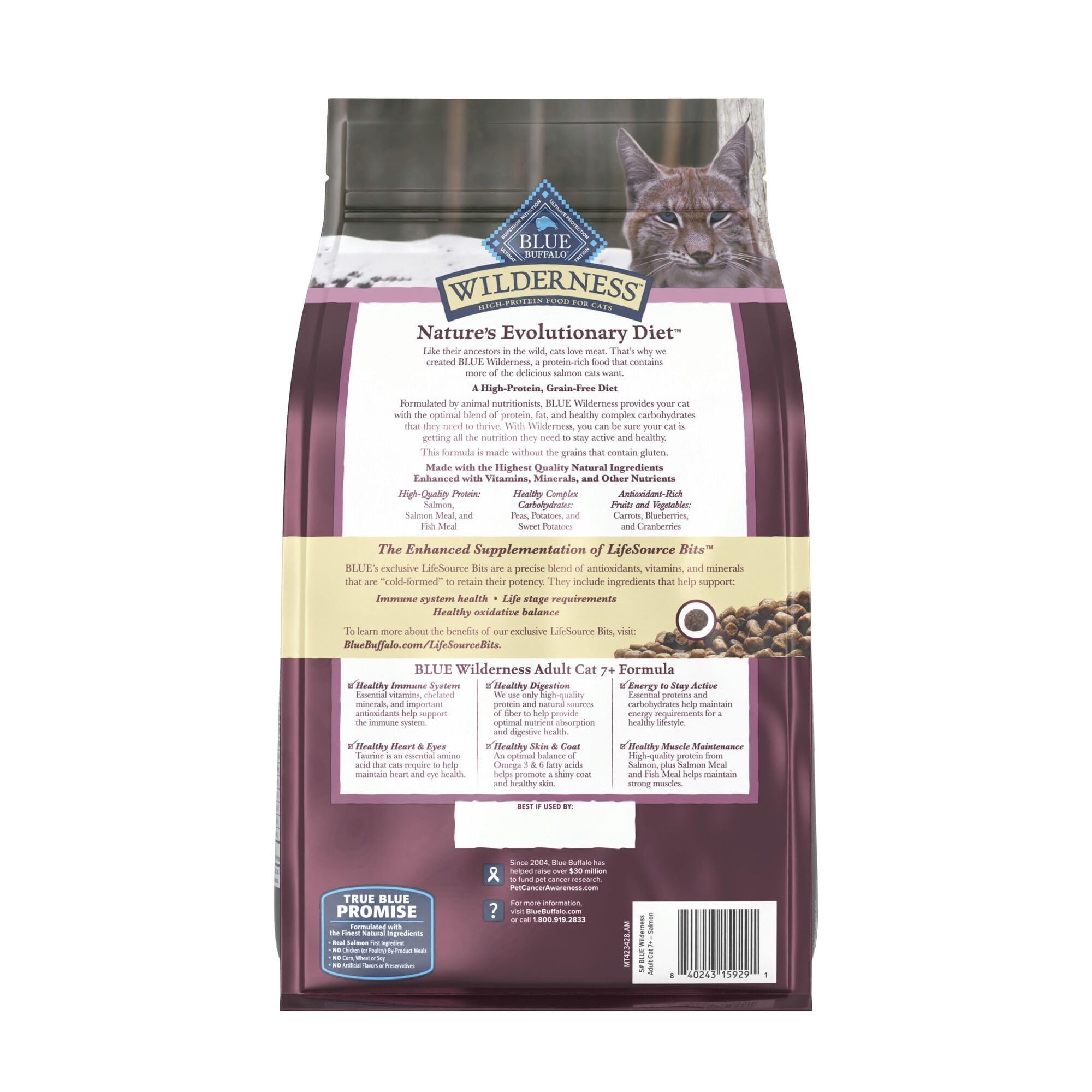 Blue Buffalo Wilderness senior cat formulation supports aging felines' energy