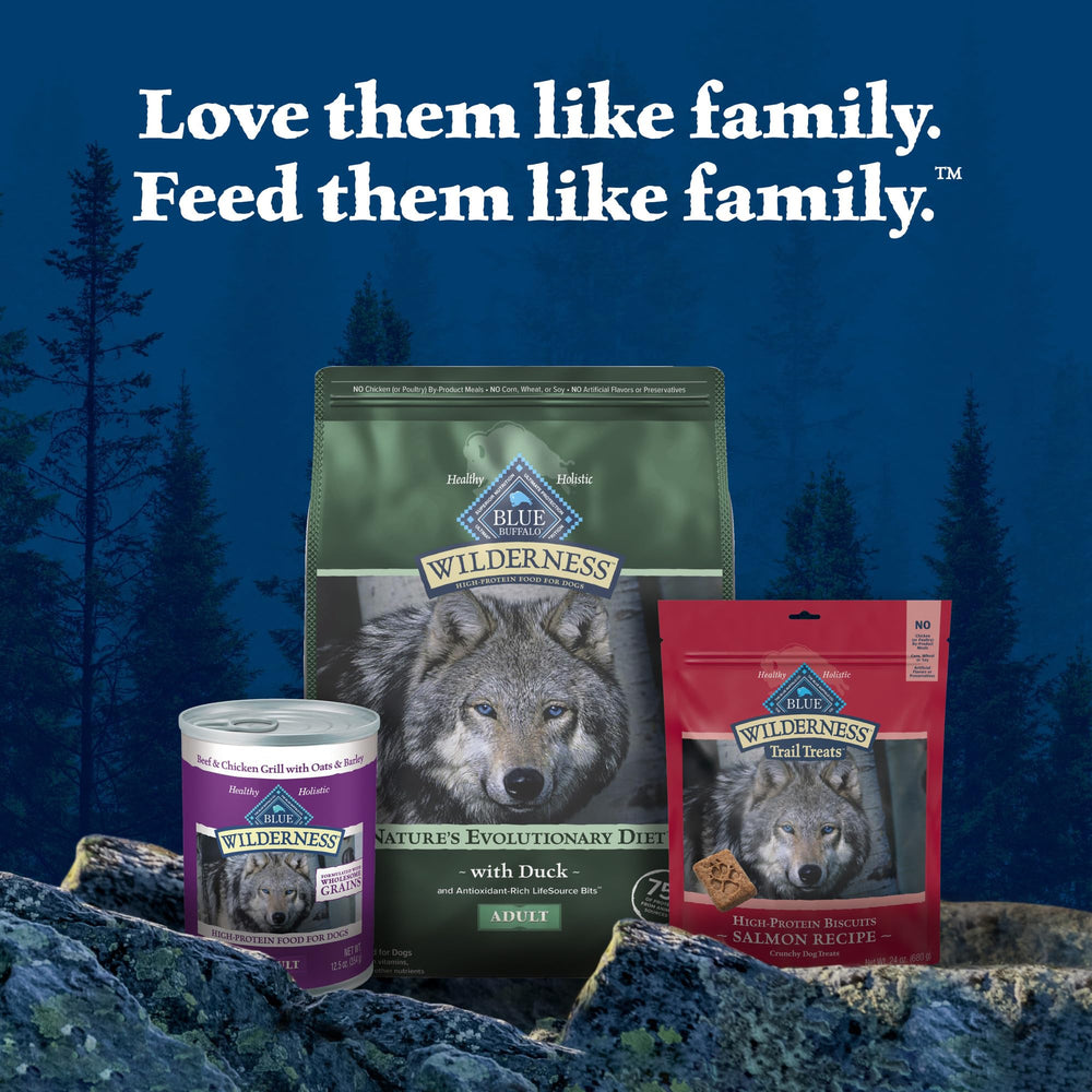 Blue Buffalo Wilderness kibble designed for adult dogs' evolving needs