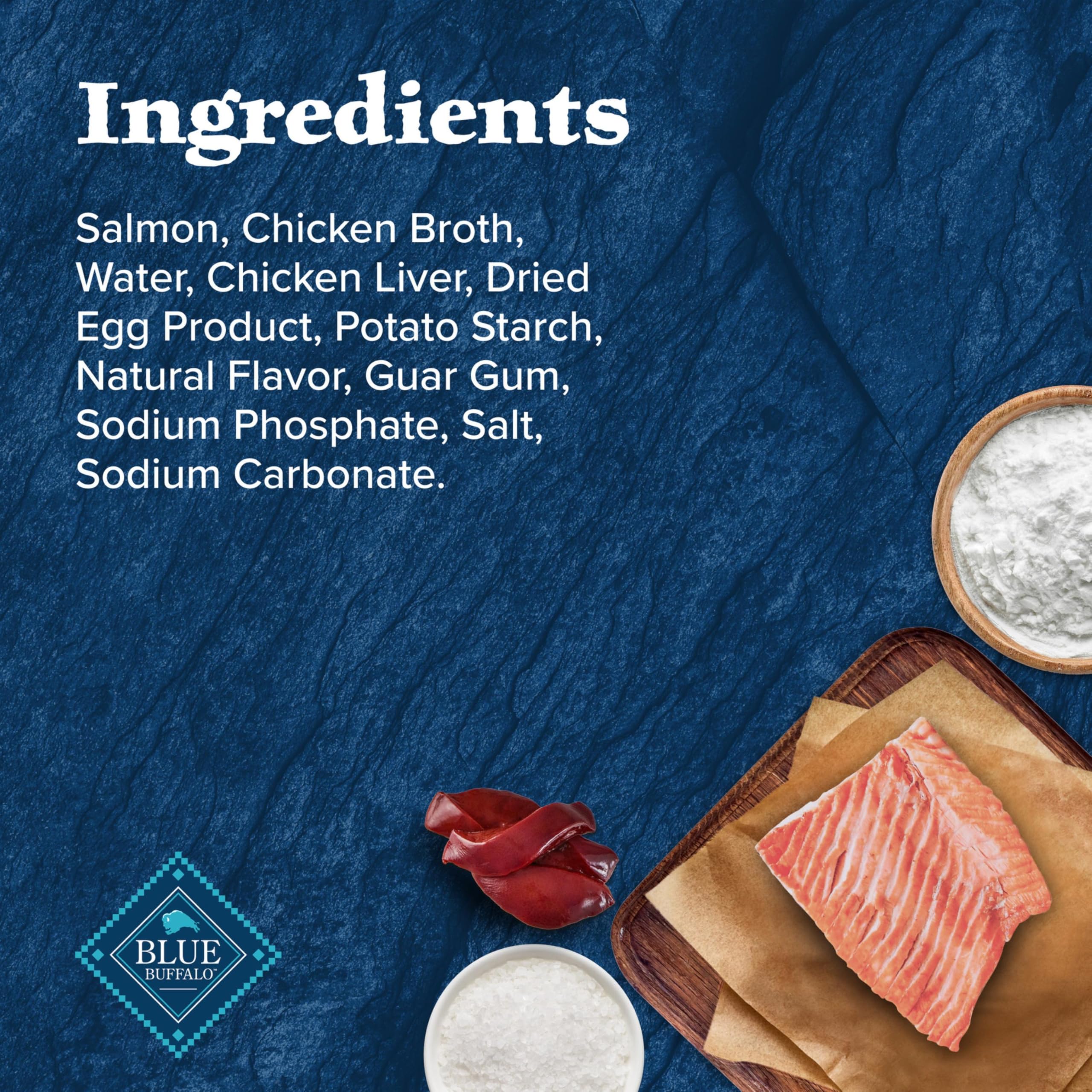 Blue Buffalo Salmon Bites in gravy as a tasty canine treat.