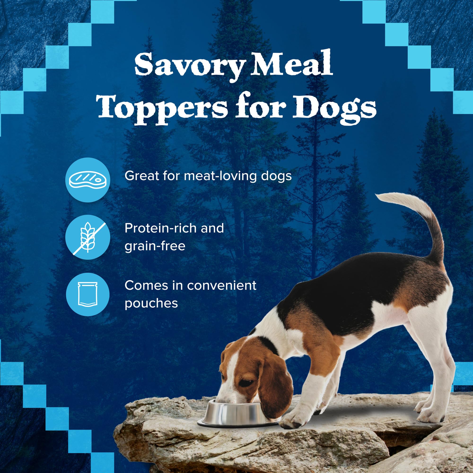 Blue Buffalo Wilderness Trail Toppers beef bites pouch-open shot for tasty treat