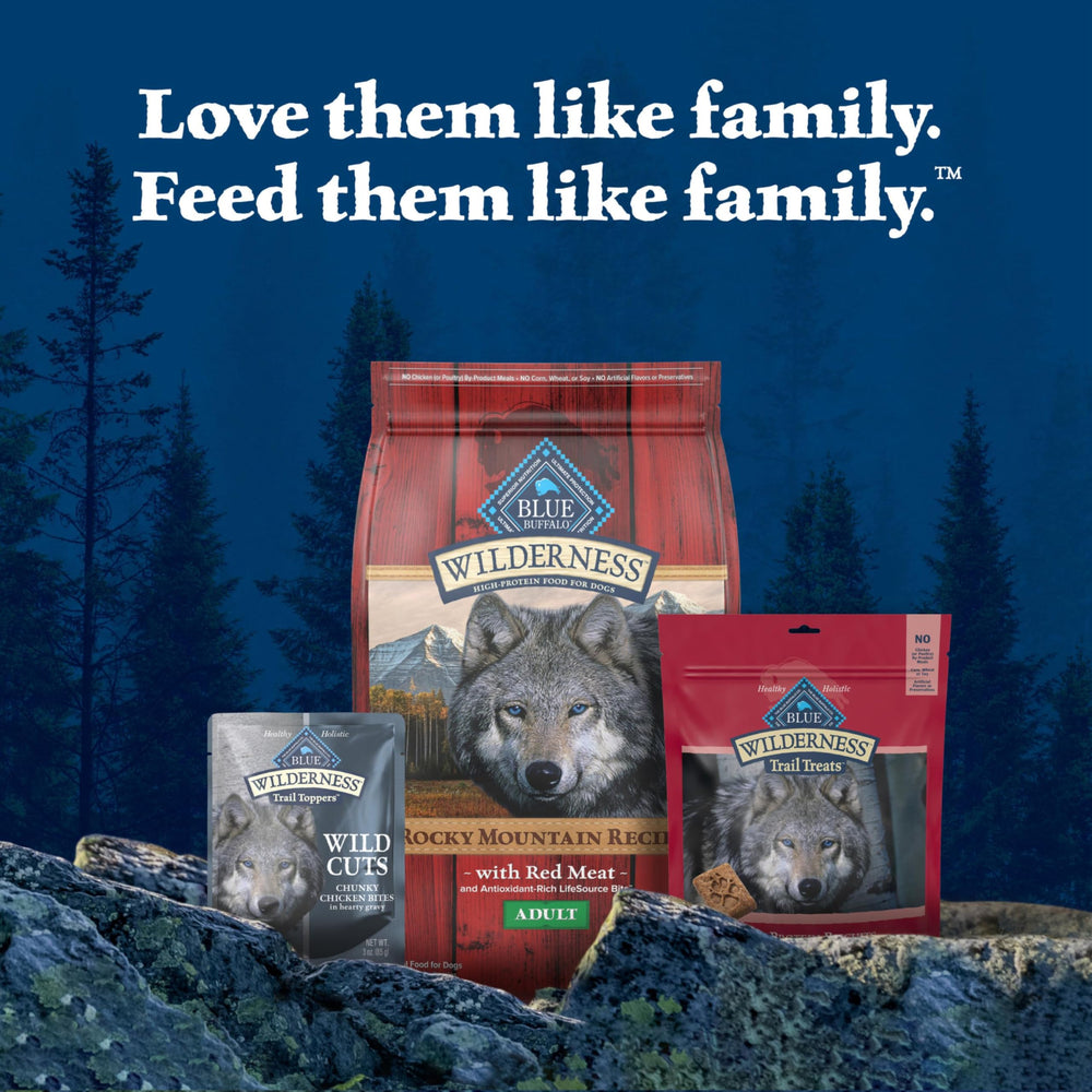 Blue Buffalo Wilderness Trail Toppers Wild Cuts Chicken Bites as a tasty treat