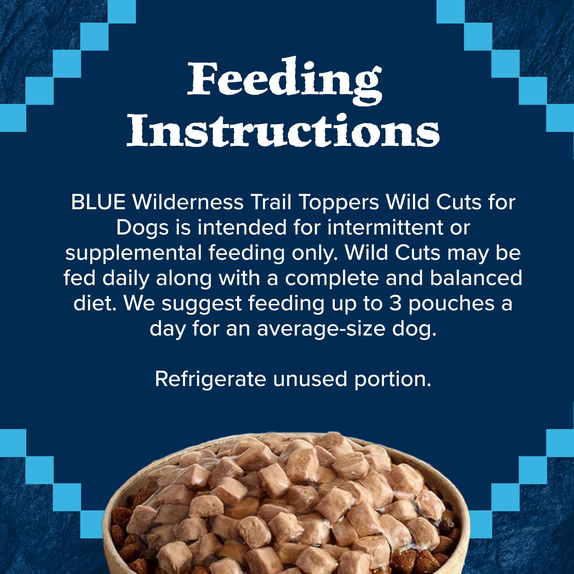 Blue Buffalo Wilderness Trail Toppers serving sample suggests versatile use with kibble