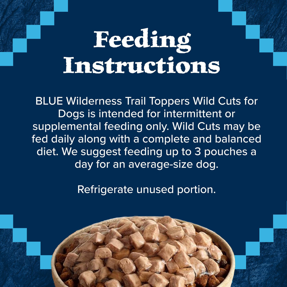 Blue Buffalo Wilderness Trail Toppers serving sample suggests versatile use with kibble