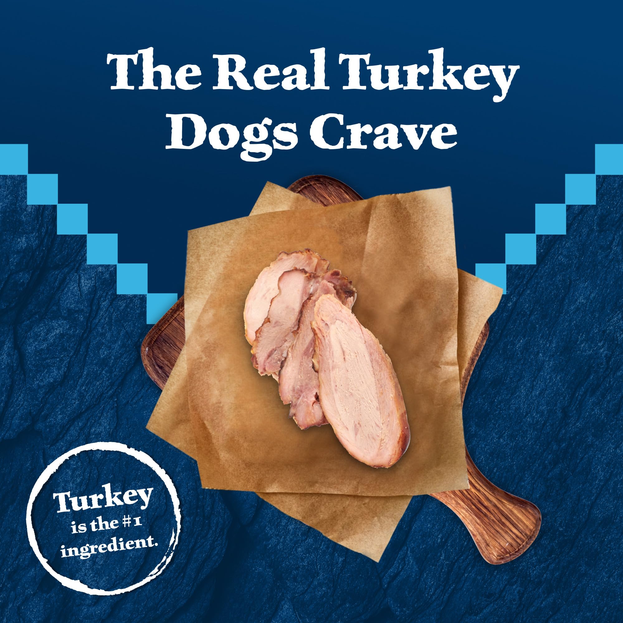 Blue Buffalo Wilderness Trail Treats turkey ingredient close-up highlighting grain-free nutrition.