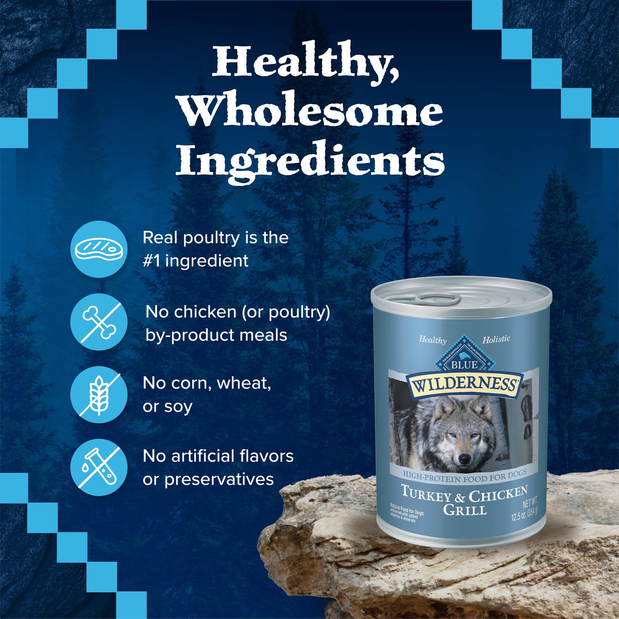Blue Buffalo Wilderness twelve 12.5-oz cans in a case.