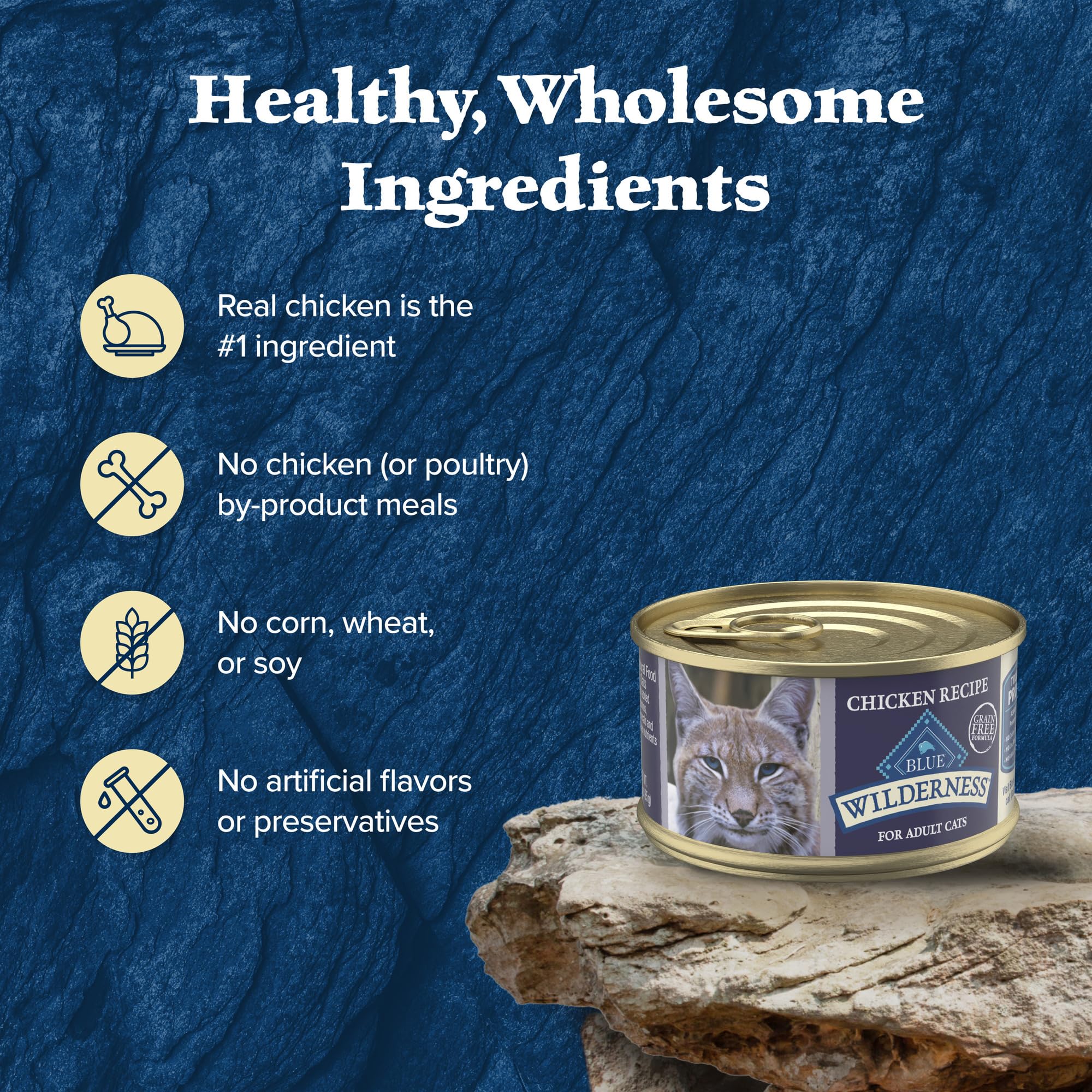 Blue Buffalo Wilderness vitamin and mineral boost graphic for balanced nutrition