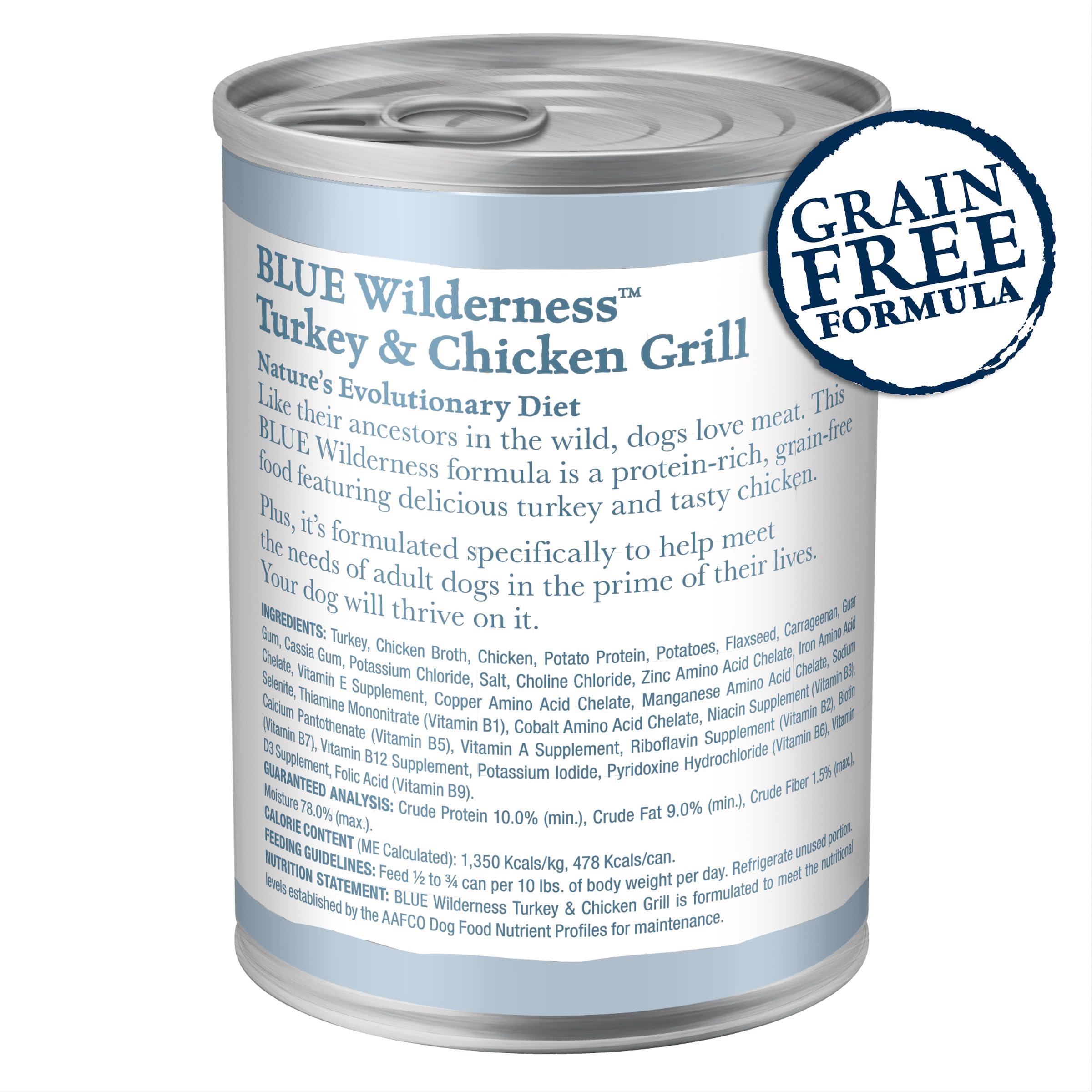 Blue Buffalo Wilderness wet dog food serving bowl ready for mealtime.