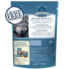Blue Buffalo Wilderness Wild Bones Mini Dental Chews dog chewing satisfies a small-dog chewing instinct.