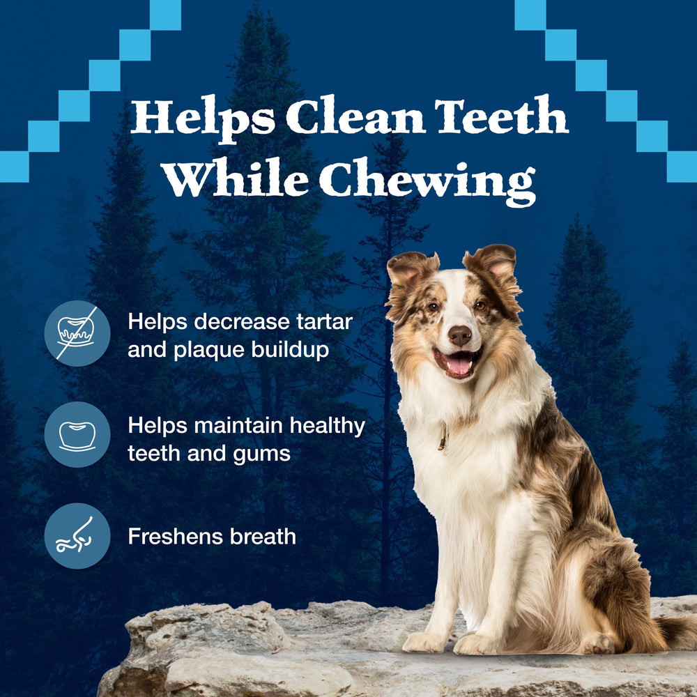 Blue Buffalo Wilderness Wild Bones Mini Dental Chew small dog size label.