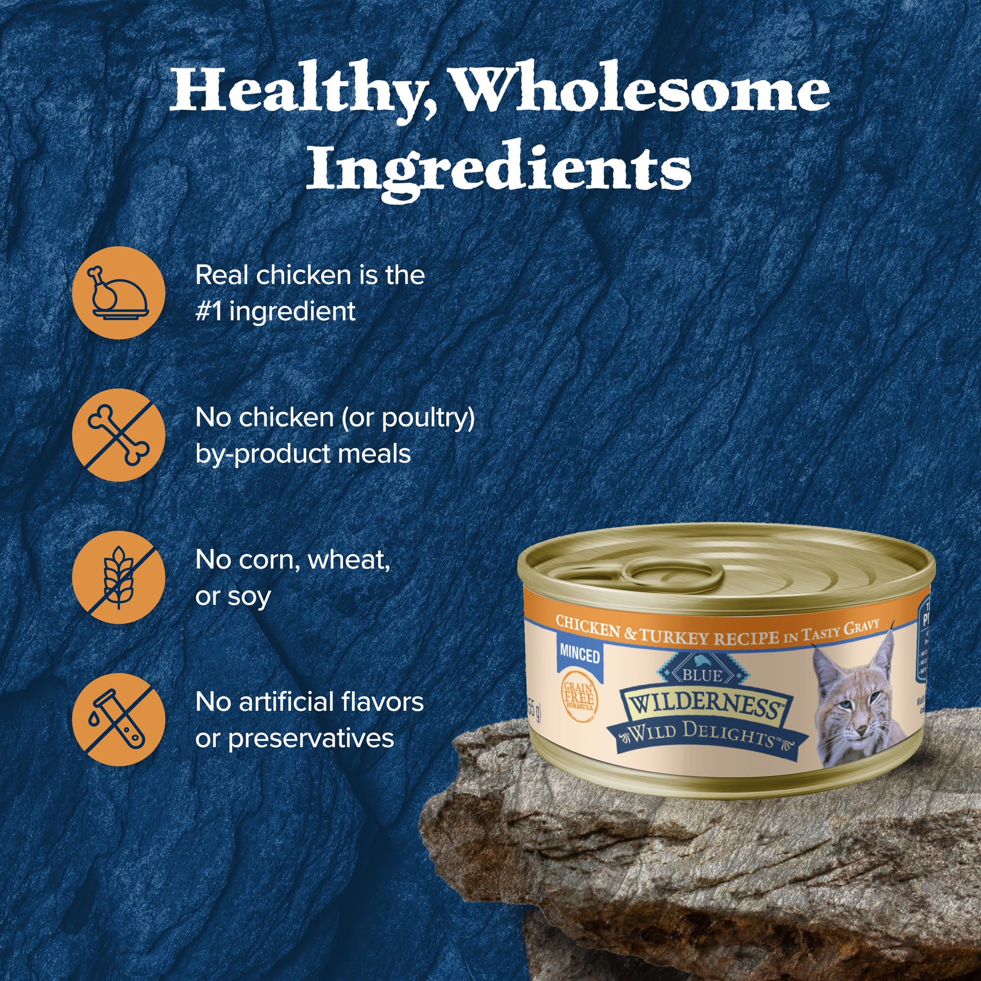 Blue Buffalo Wilderness Wild Delights canned packaging display