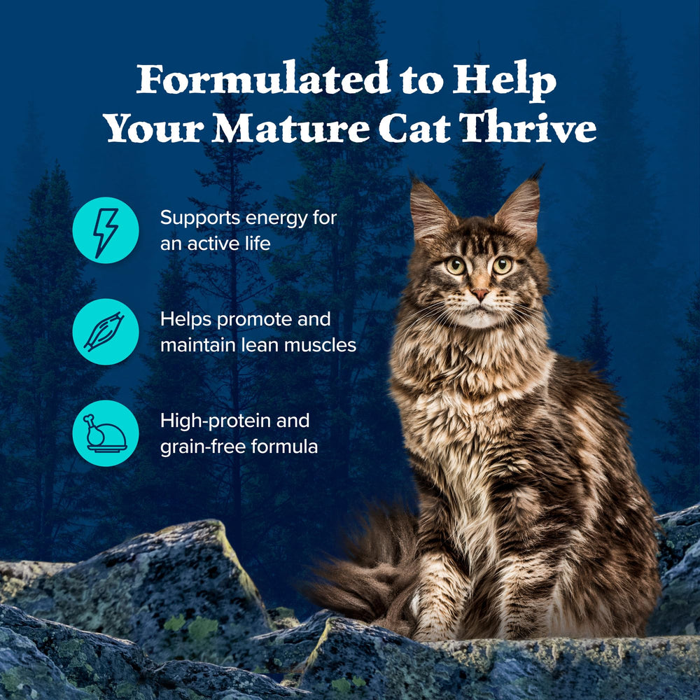 Blue Buffalo Wilderness grain-free formula visuals with no poultry by-product meals.