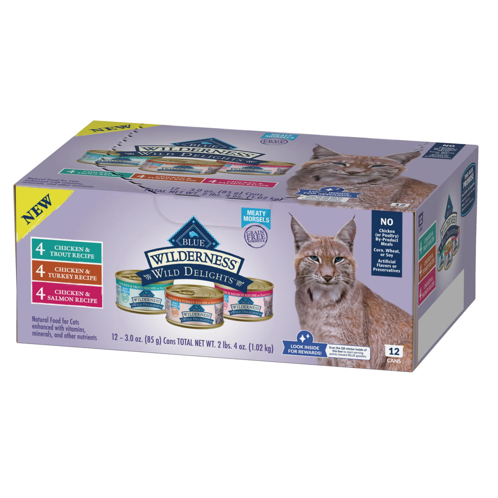 Blue Buffalo Wilderness 12-count variety pack, convenient for households with multiple cats.