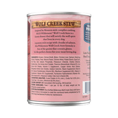 Blue Buffalo Wilderness Wolf Creek Stew hearty salmon gravy, inviting texture for mealtime.