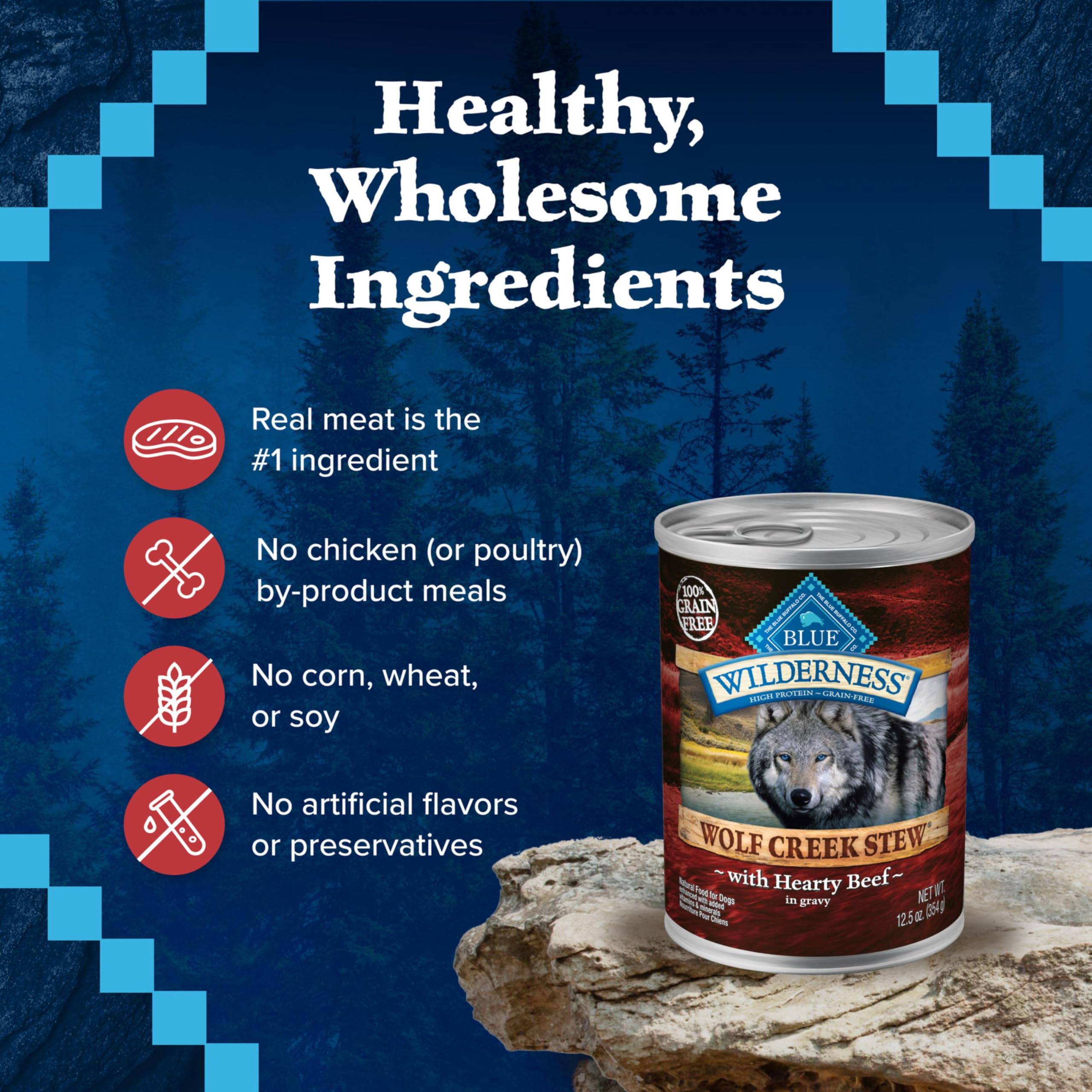 Beef-first ingredient emphasizing quality protein and absence of chicken by-product meals
