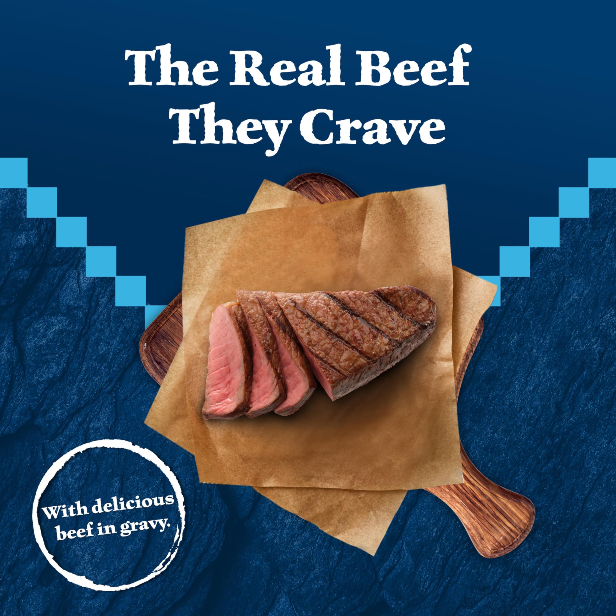 Blue Buffalo Wilderness Wolf Creek Stew label highlights grain-free beef recipe for active dogs