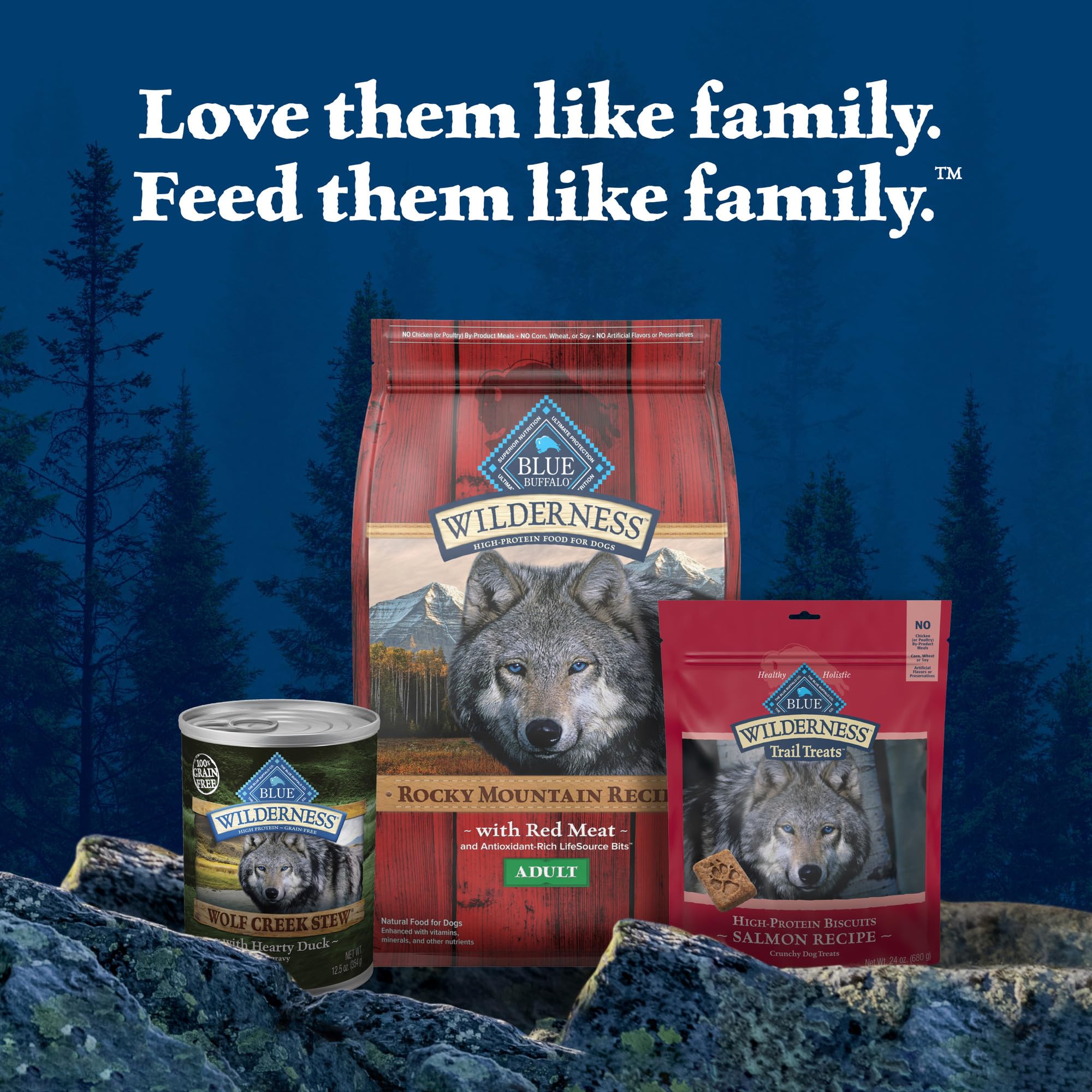 Fortified vitamins and minerals in Blue Buffalo Wilderness Wolf Creek Stew