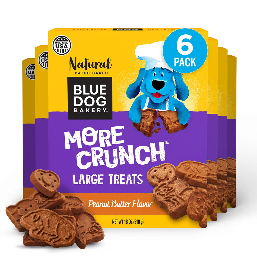 Blue Dog Bakery More Crunch biscuits with peanut butter for dogs - crunchy treat.
