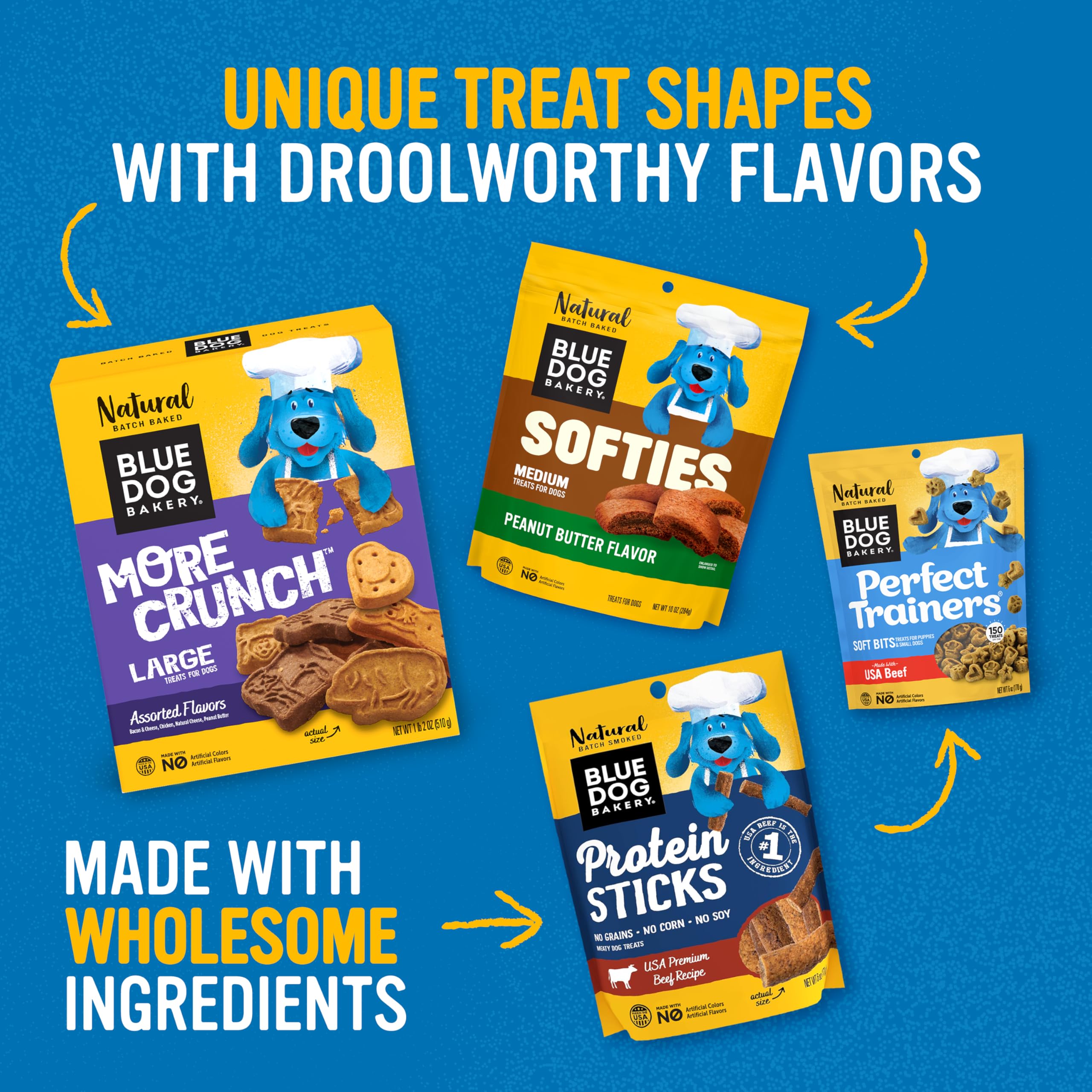 Blue Dog Bakery USA-made treats from American farms with human-grade ingredients.