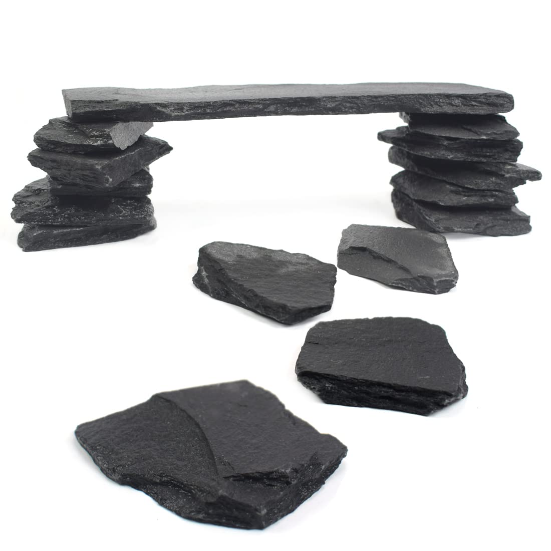 BLUE HANDCART natural slate 8-inch piece for aquariums adds realism
