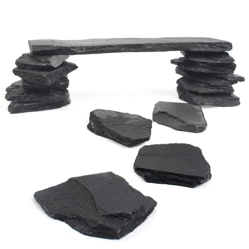 BLUE HANDCART natural slate 8-inch piece for aquariums adds realism