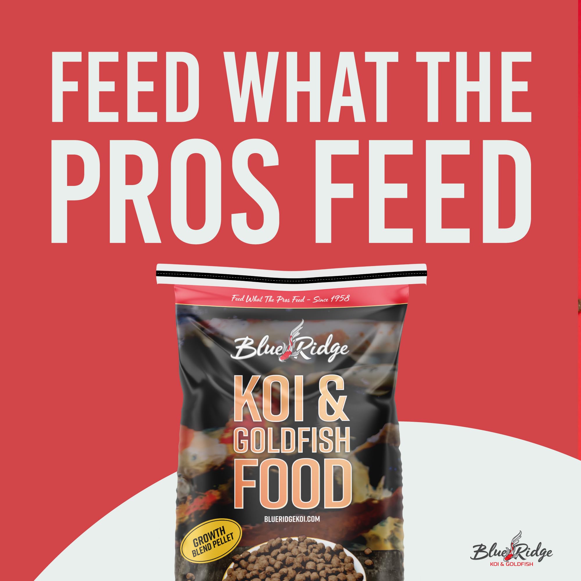 Blue Ridge Koi Food 316 large and mini blend pellets