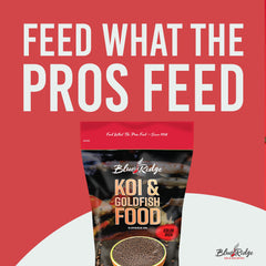 Blue Ridge Koi Food canthaxanthin spirulina marigold boost color intensity for pond fish.