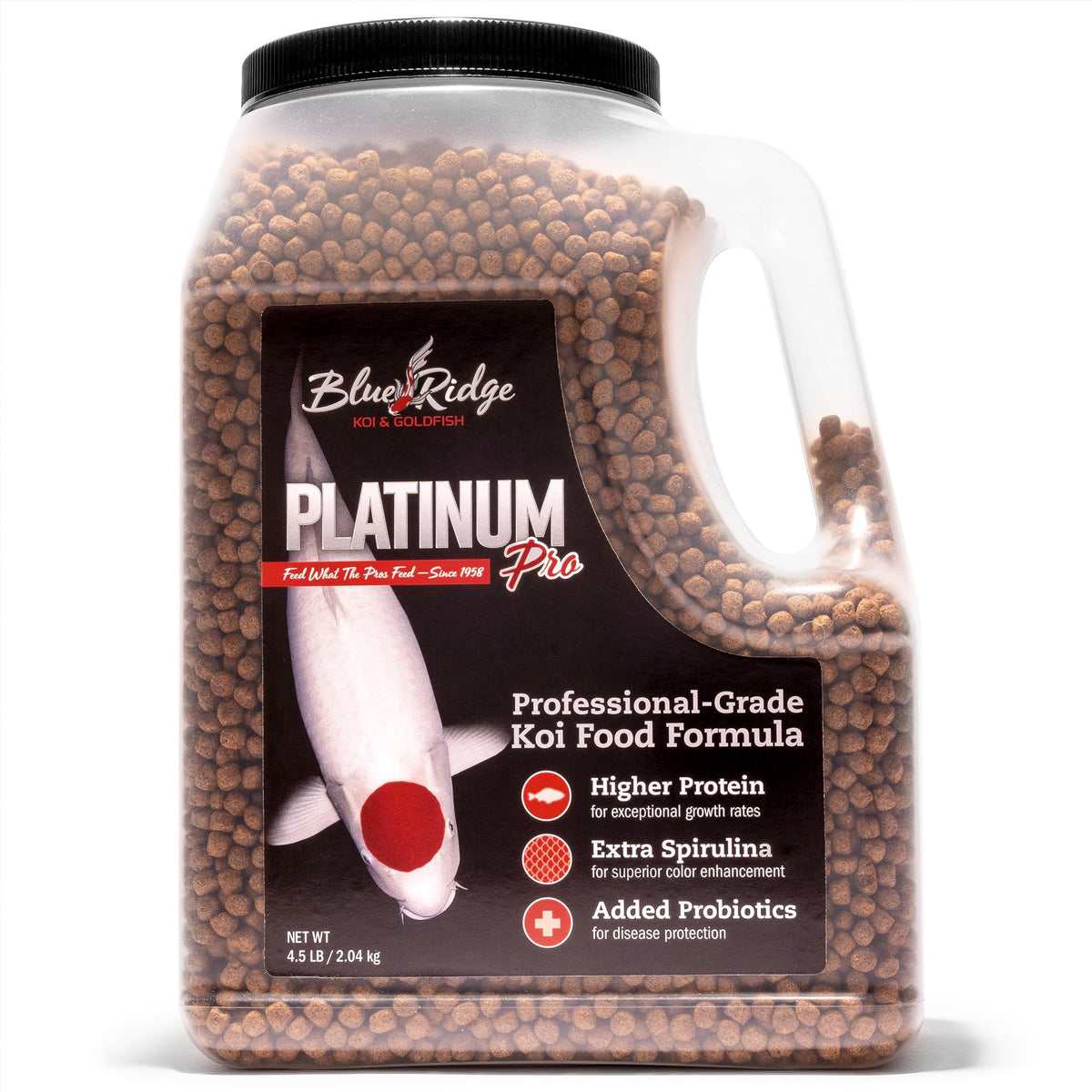 Blue Ridge Koi Food floating pellets demonstrate easy feeding and quick digestion for koi.