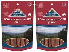 Blue Ridge Naturals pork-sweet-potato-jerky-12oz pack for tasty training rewards.