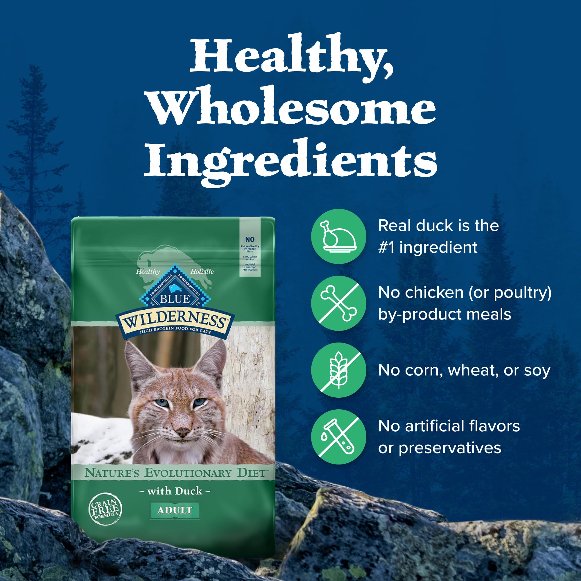 Blue Wilderness Duck Recipe LifeSource Bits image highlights antioxidant-rich support.
