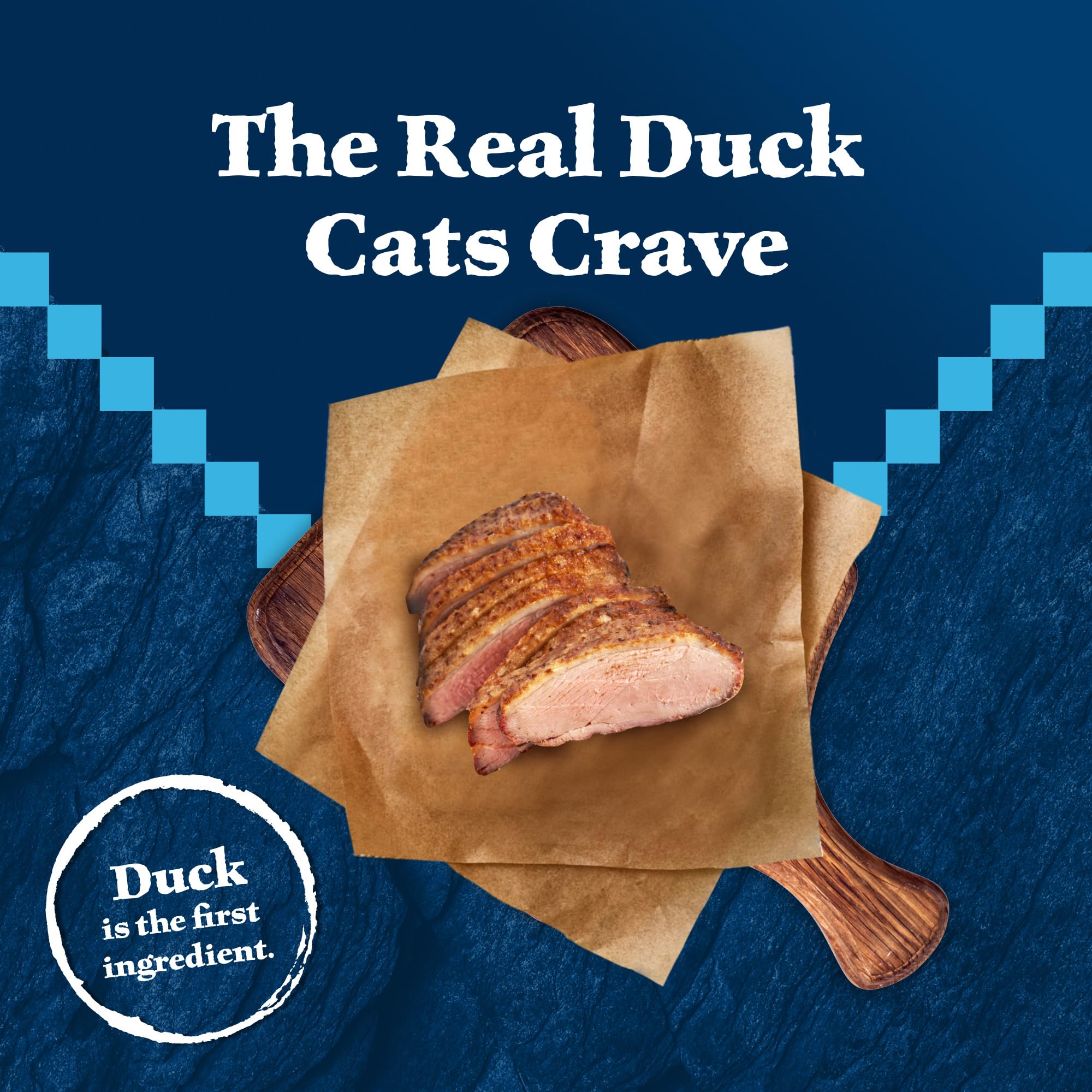 Blue Wilderness Duck Recipe packaging image communicates clear ingredient benefits and wholesome nutrition.