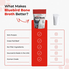 Pouring BLUEBIRD PROVISIONS Beef Bone Broth into hot water demonstrates easy rehydration