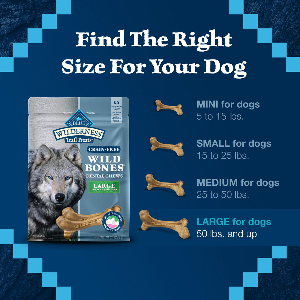 Blue Buffalo Wilderness Wild Bones product shot showing no artificial preservatives