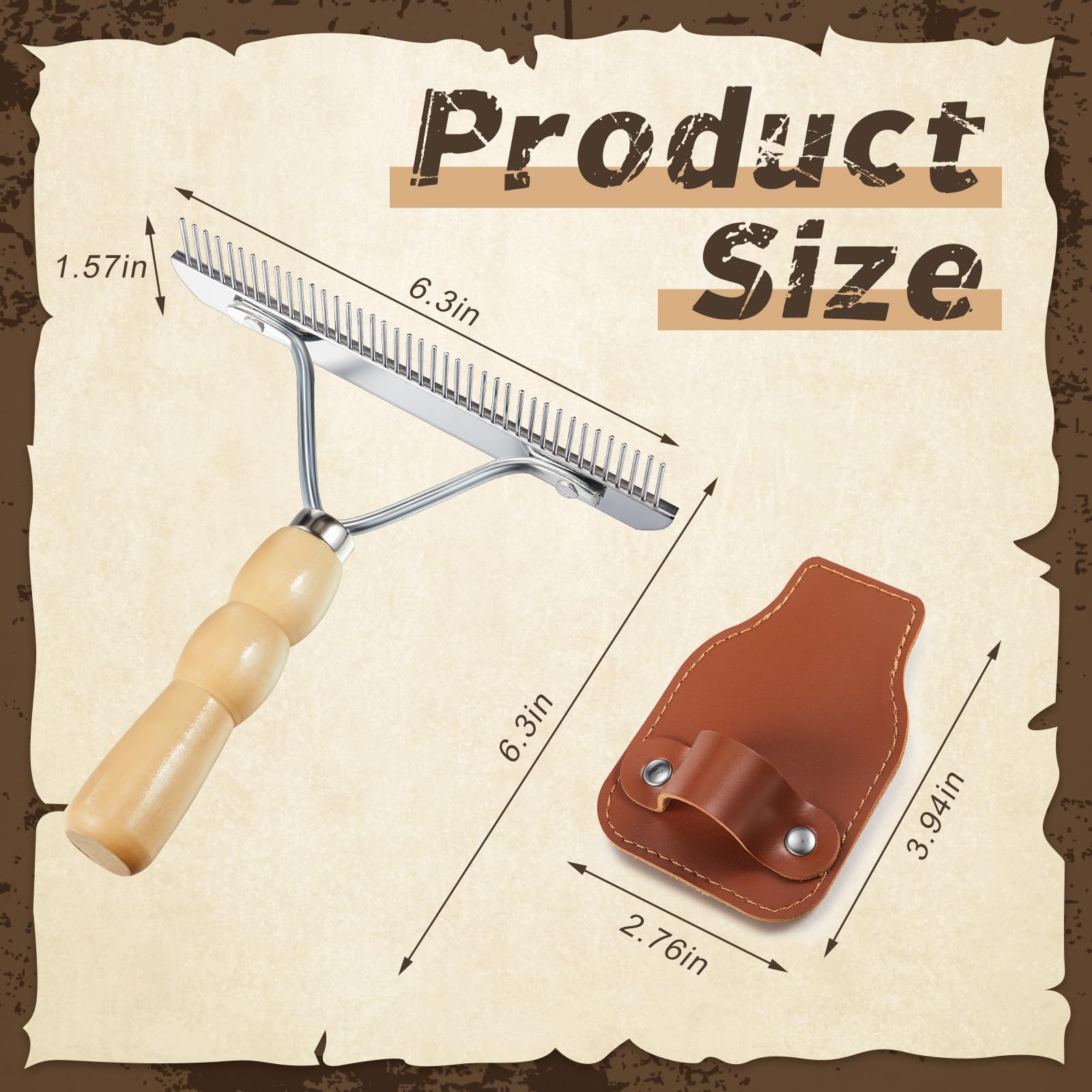 Blulu leather cattle holder keeps tools secure during grooming.
