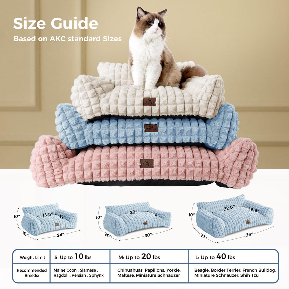 blunique Cat Bed in light blue fabric to complement home decor