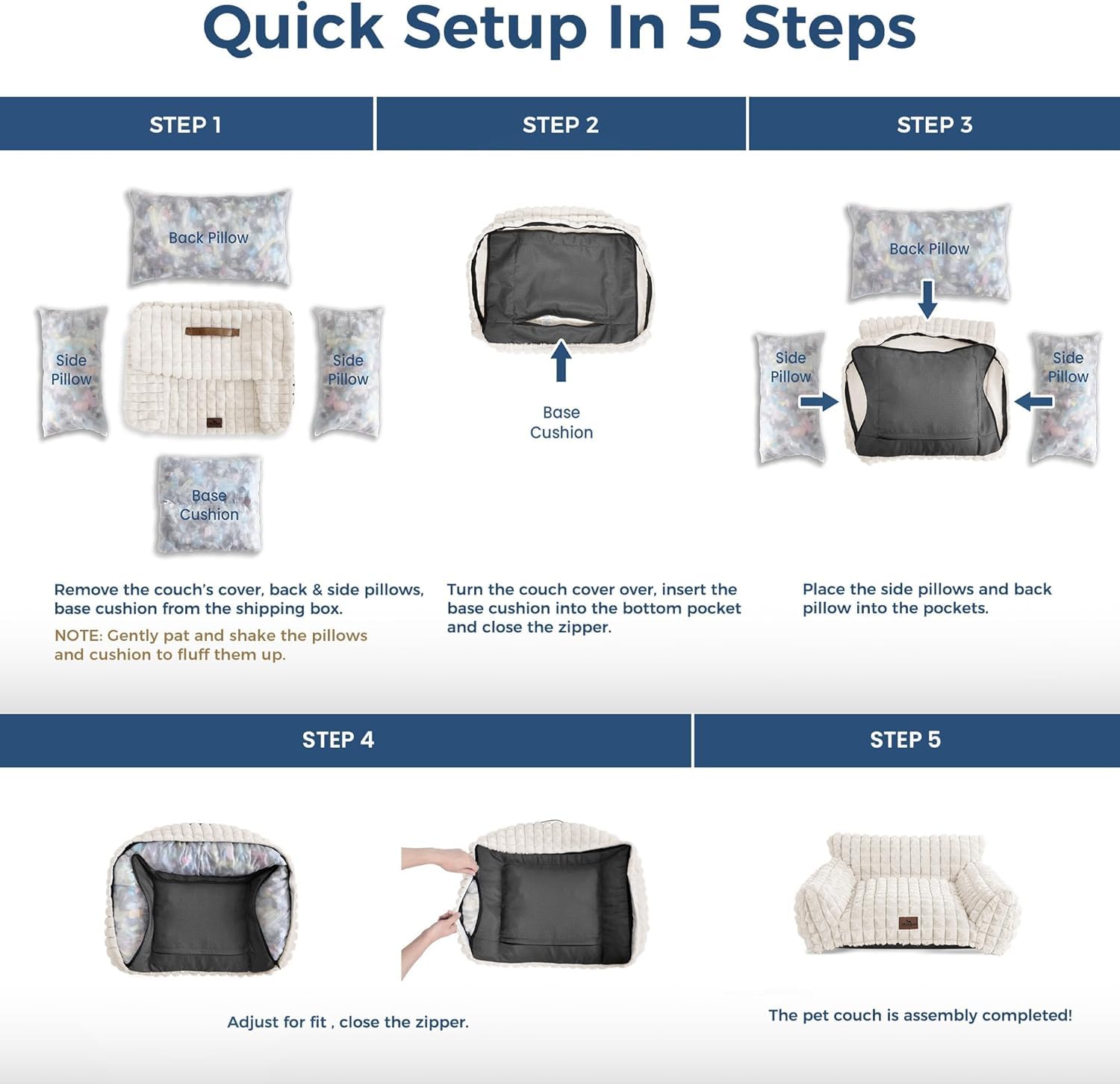 Blunique durable zipper cover enables easy washing.