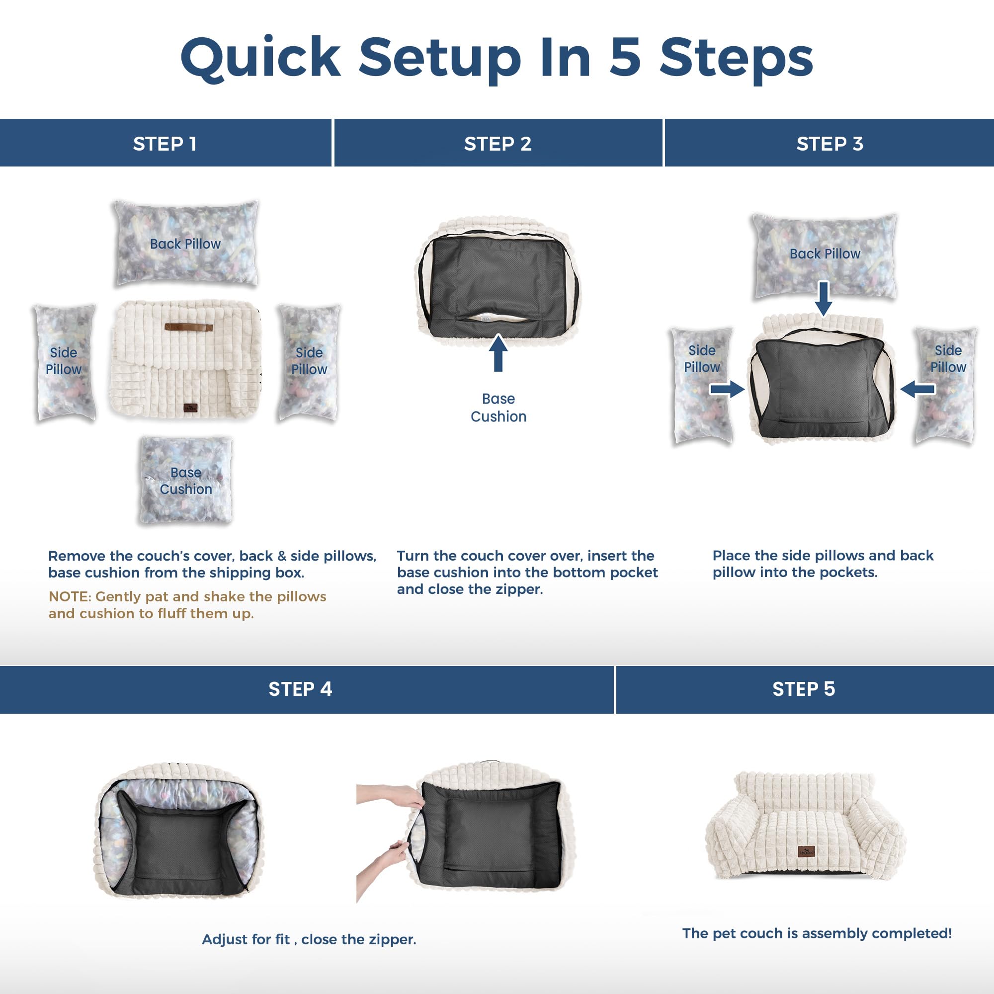 blunique high-quality shredded foam filling balances comfort and support