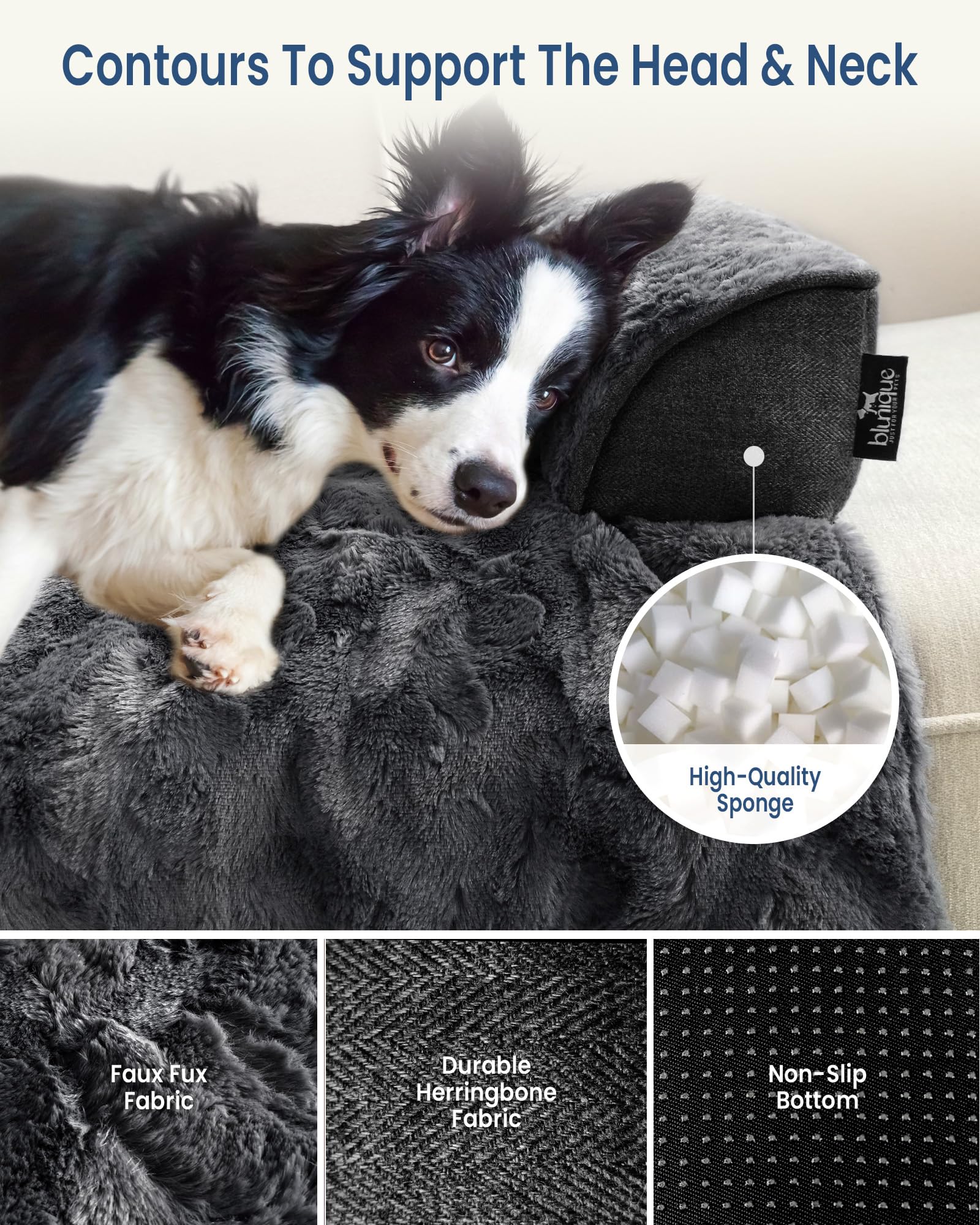 blunique memory foam padding supports joints for comfortable, long-lasting rest