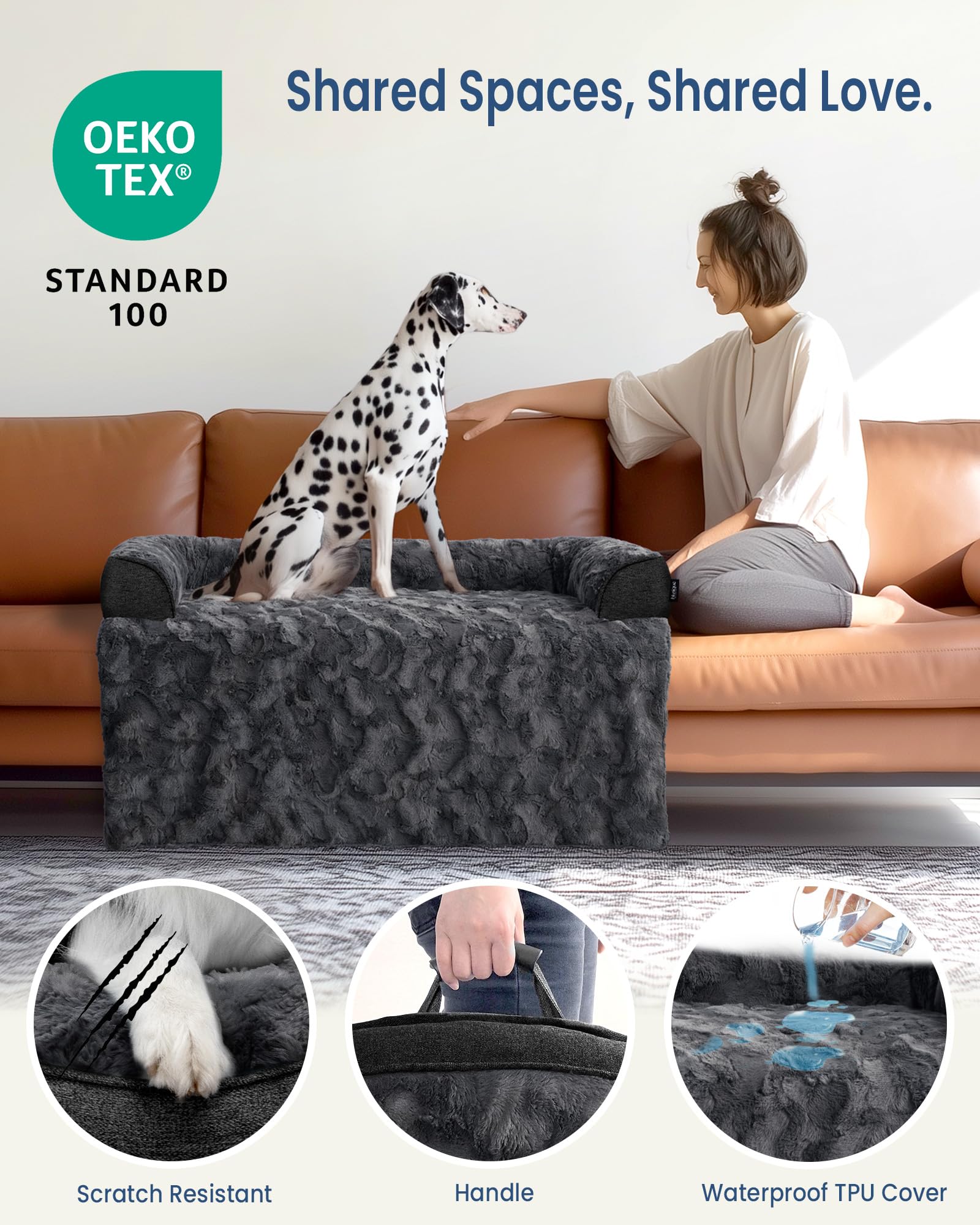 blunique non-slip base keeps the dog bed in place during active lounging
