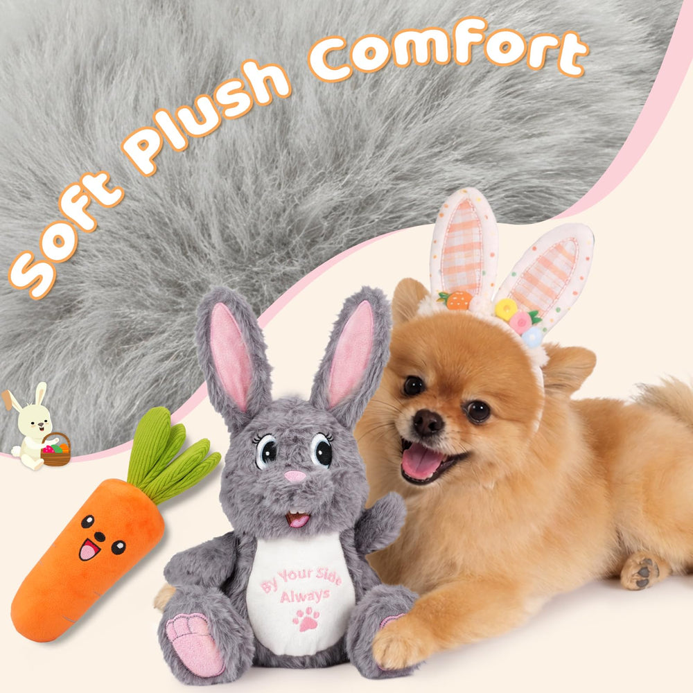 BluPup Bunny soft plush face, cozy cuddle during quiet afternoons.