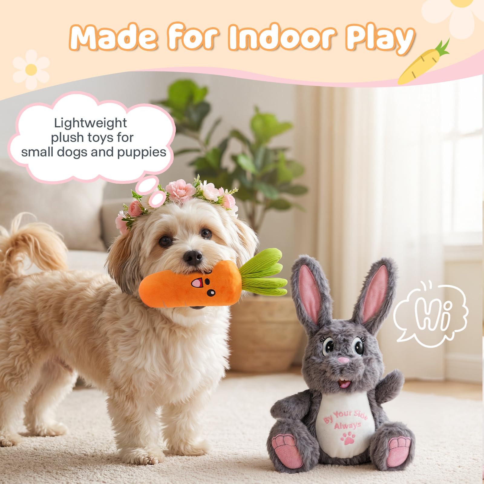 BluPup Carrot soft plush body, lightweight for easy carrying.