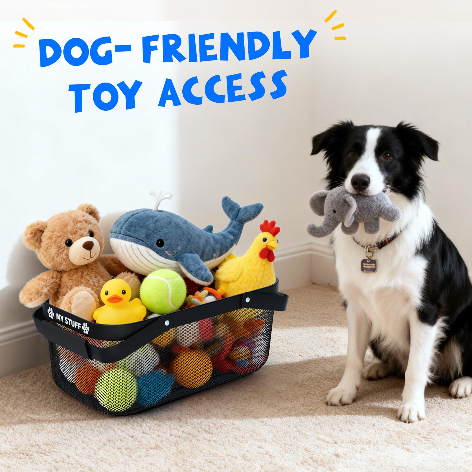 BluPup chew-proof metal mesh makes cleaning after play simple.