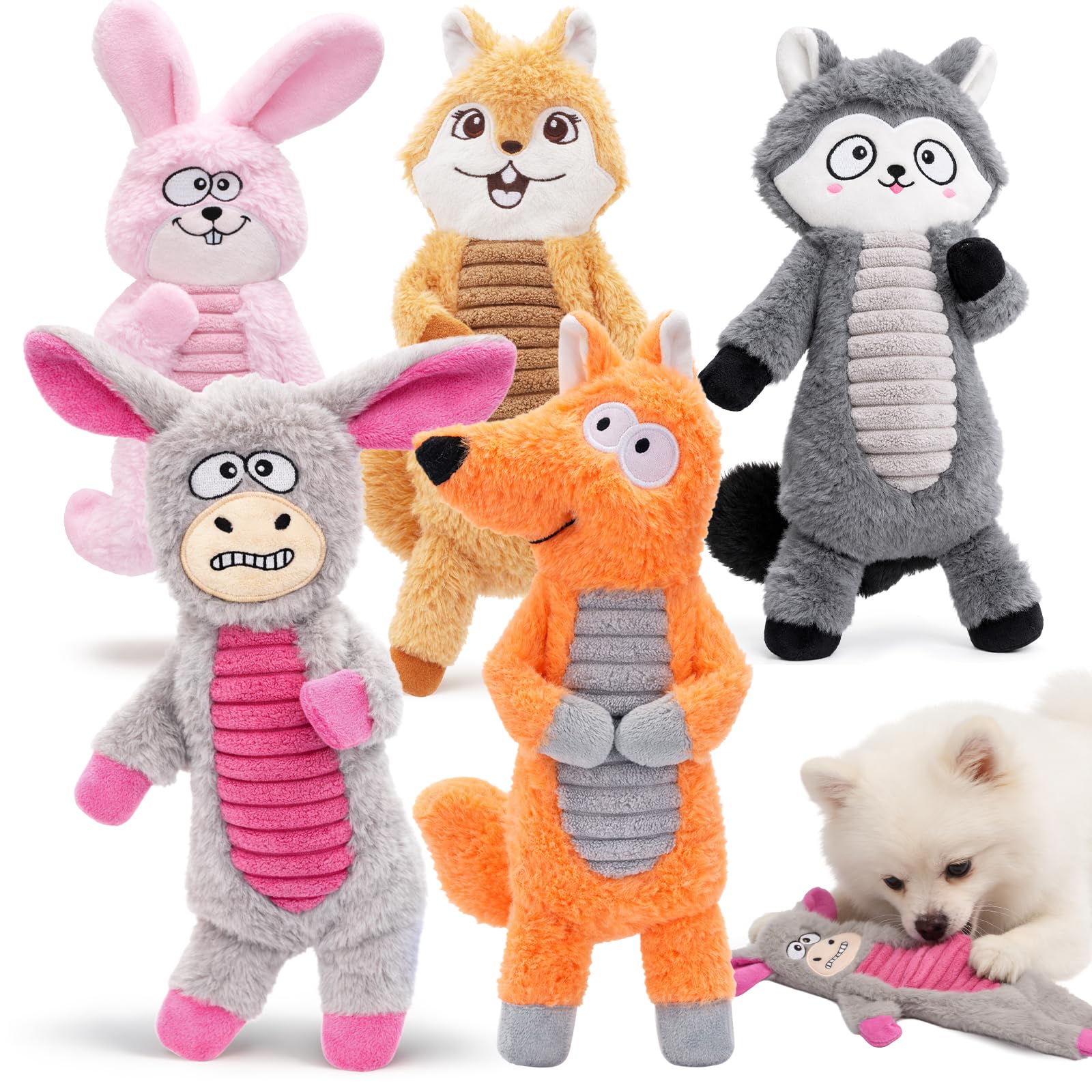 BluPup flat squeaky toy with crinkle for engaging indoor play.