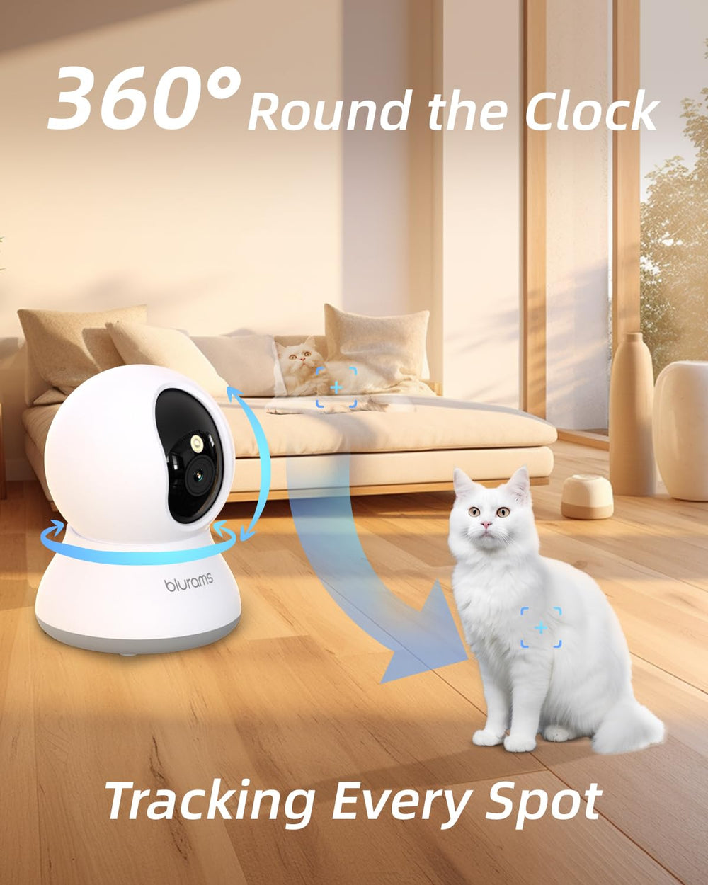 Blurams Pet Camera 2K motion detection alerts keep you informed away from home.