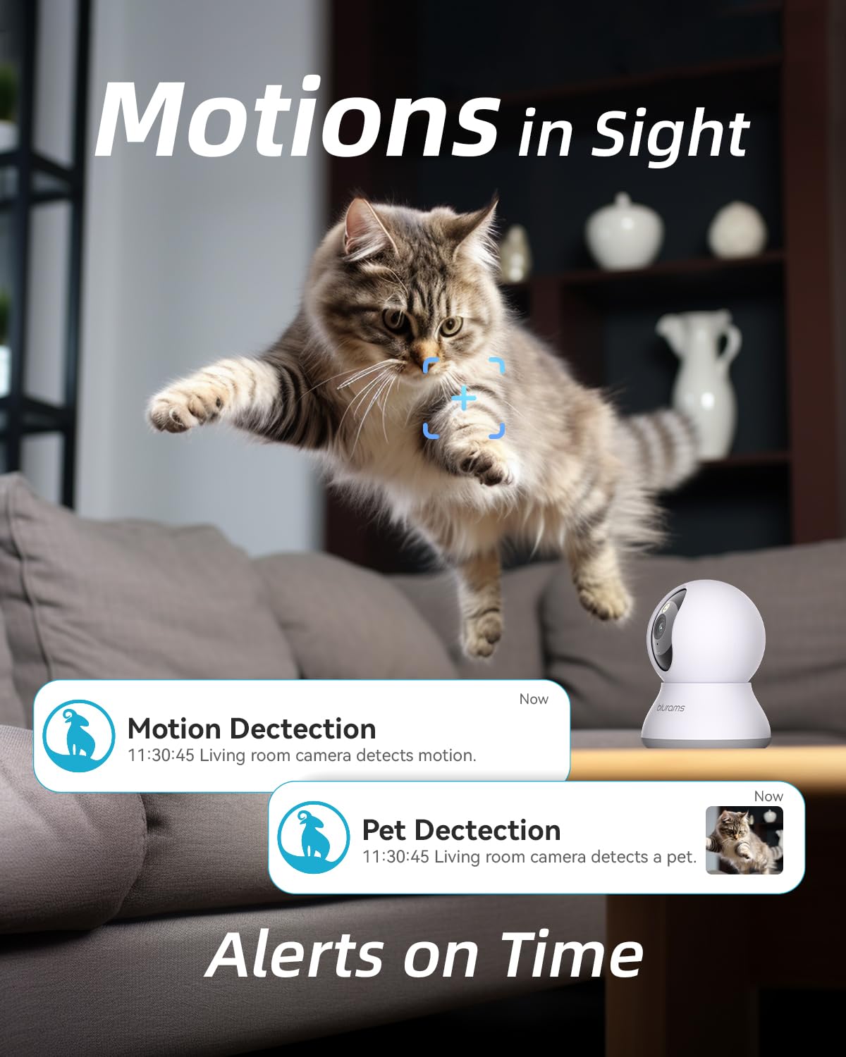 Blurams Pet Camera 2K two-way talk lets you interact with pets remotely.