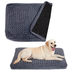 BLVOTKRO Faux Fur Dog Bed Cover closeup shows rose velvet texture for cozy naps.