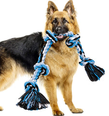 Bmag Dog Rope Toy with five knots, sturdy chew for medium and large dogs.
