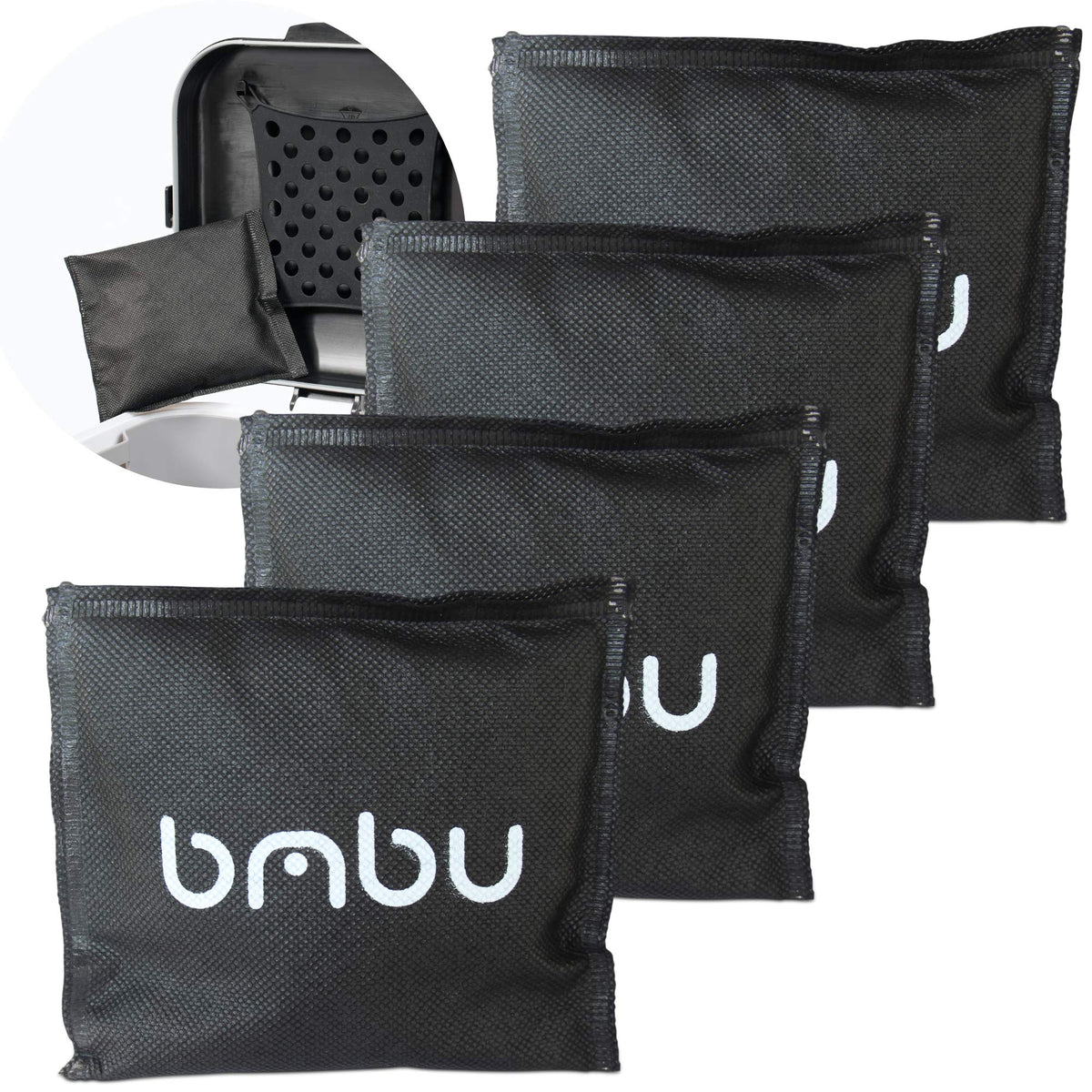 BMBU bamboo charcoal deodorizer bag 4-pack packaging demonstrates natural odor control.